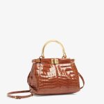 FENDI Peekaboo Mini Brown crocodile leather bag - Image 3
